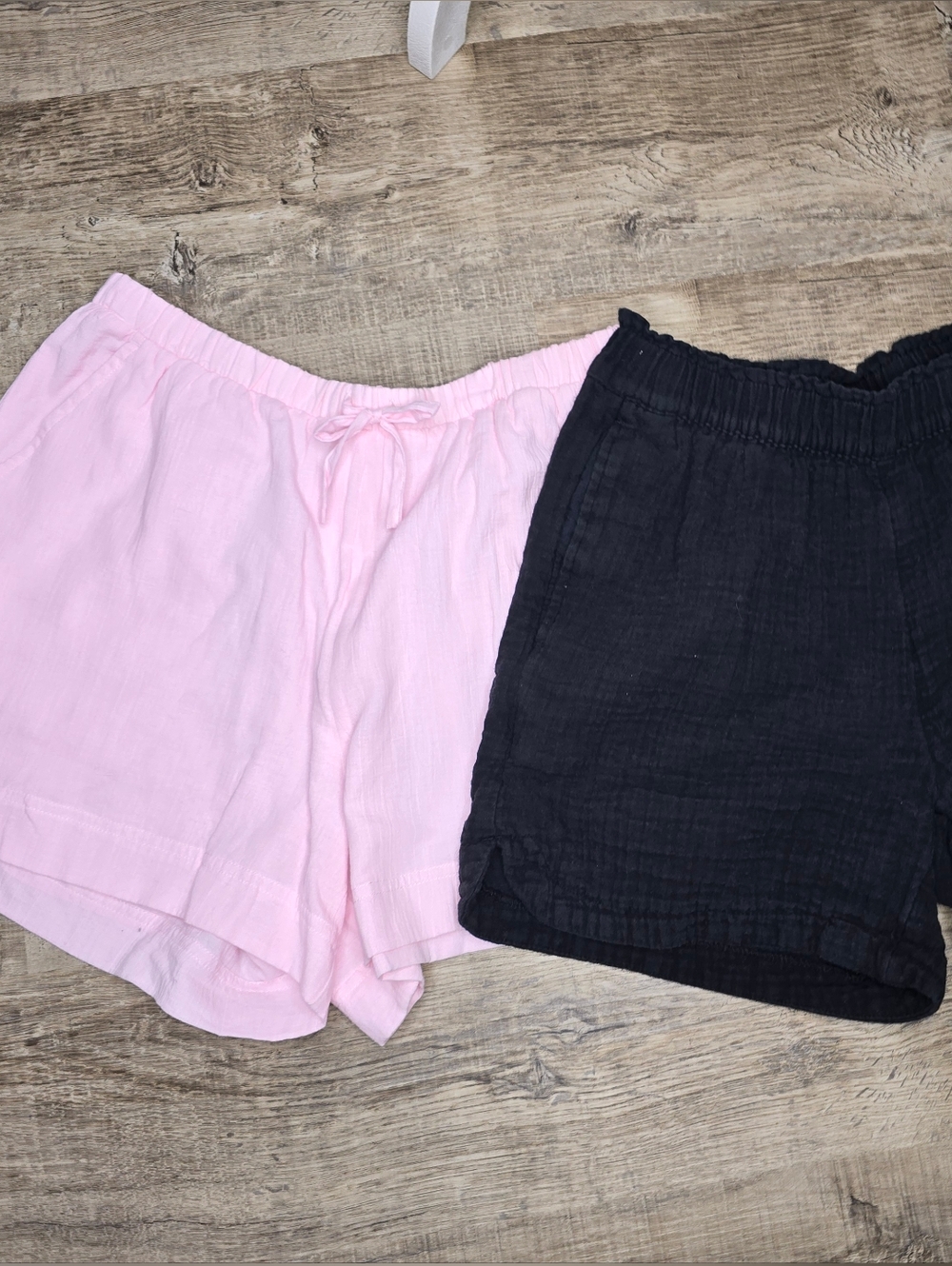 Womens Lounge 100% Cotton Shorts Bundle S Pink Fabletics + Black Old Navy Gauze